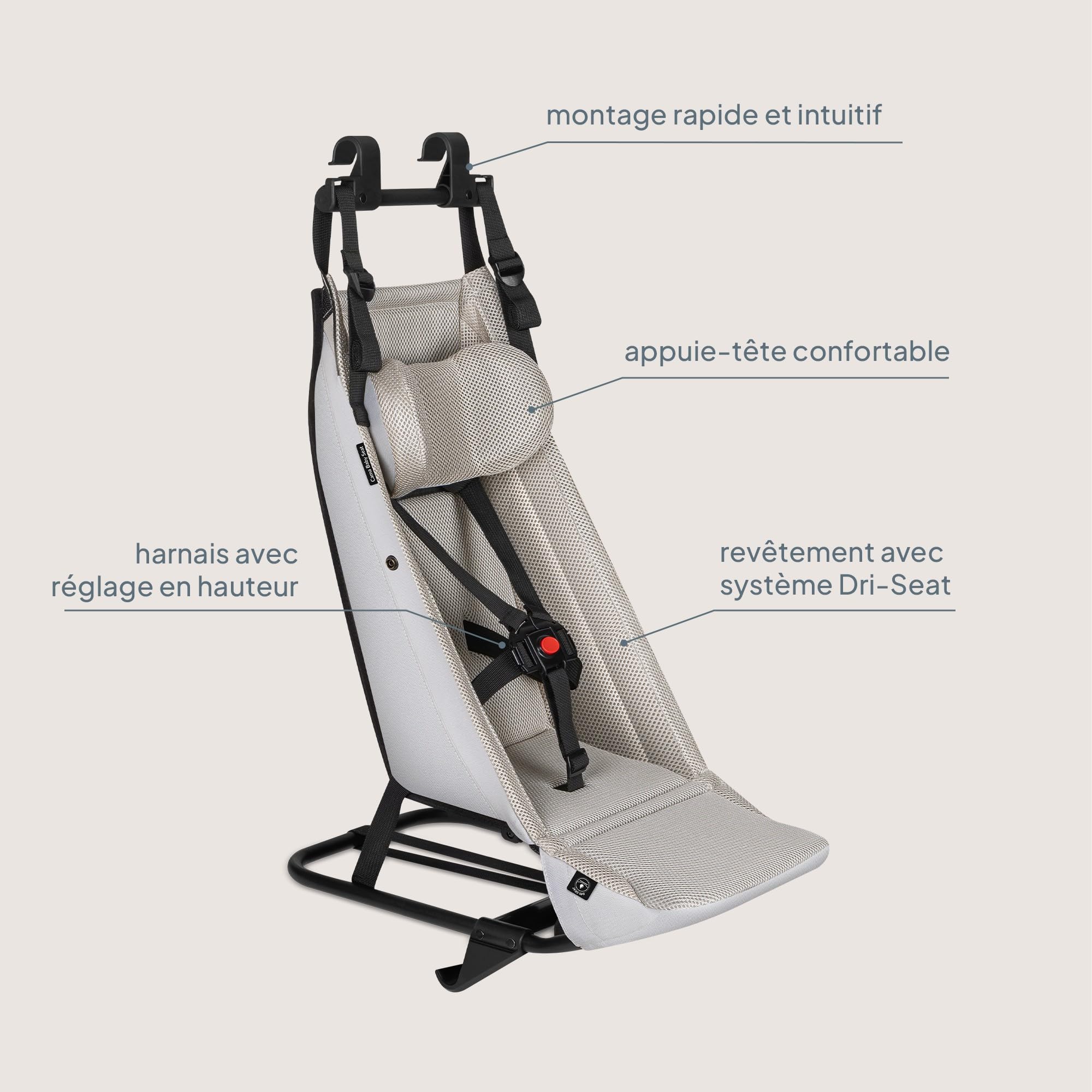 Lionelo Cama Baby Siège Suspendu pour Nouveau-né, hamac Respirant avec Harnais à 5 Points, Utilisation Uniquement en Mode Poussette, Montage Rapide, Utilisation bébé Compatible avec Poussette Cama