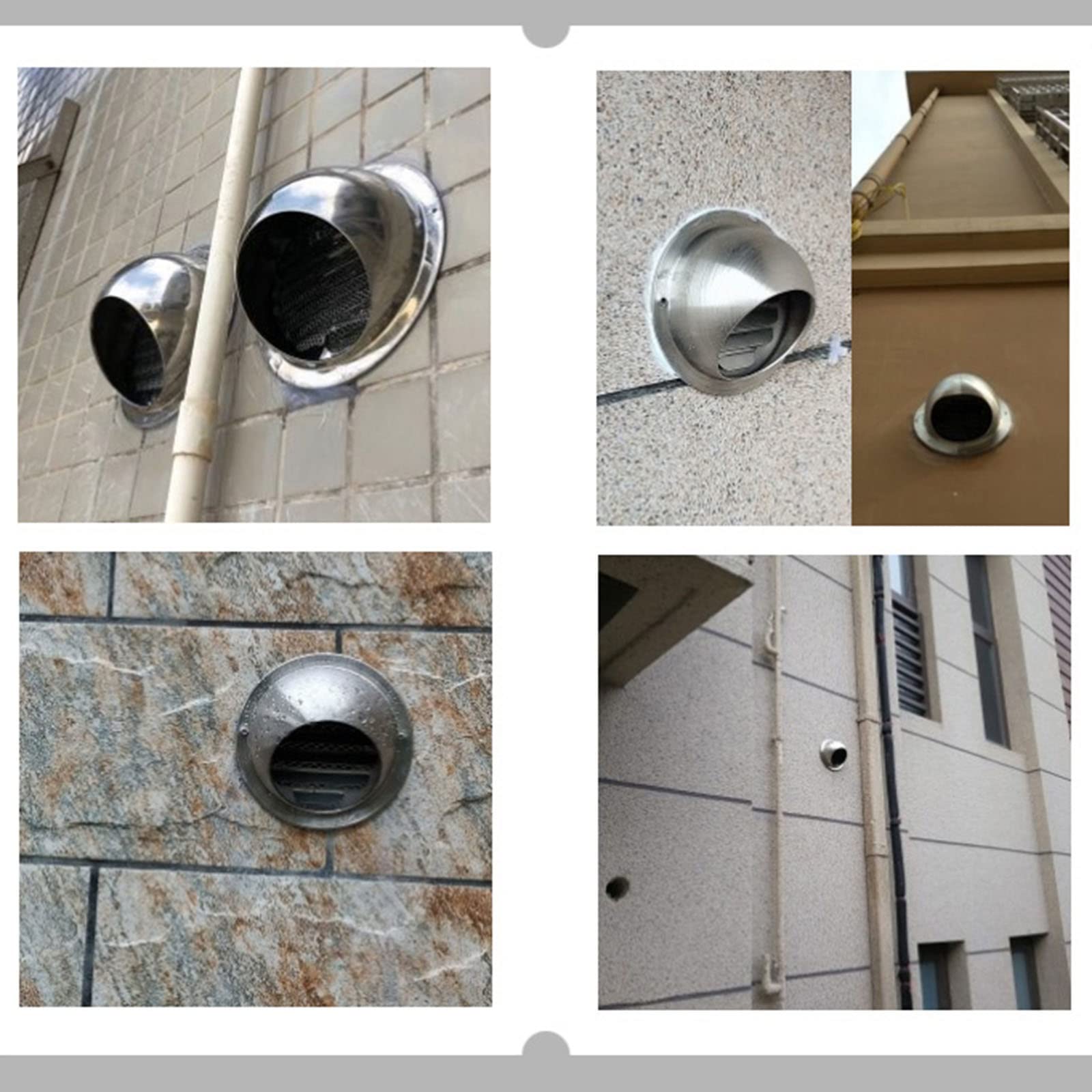 WORDFUN Bouche De Sortie Ventilation Grille, Ronde Couvercle De Ventilation en Acier Inoxydable, Grille D'aération Circulaire, Grille Ventilation, Raccord De Ventilation, Facile À Installer