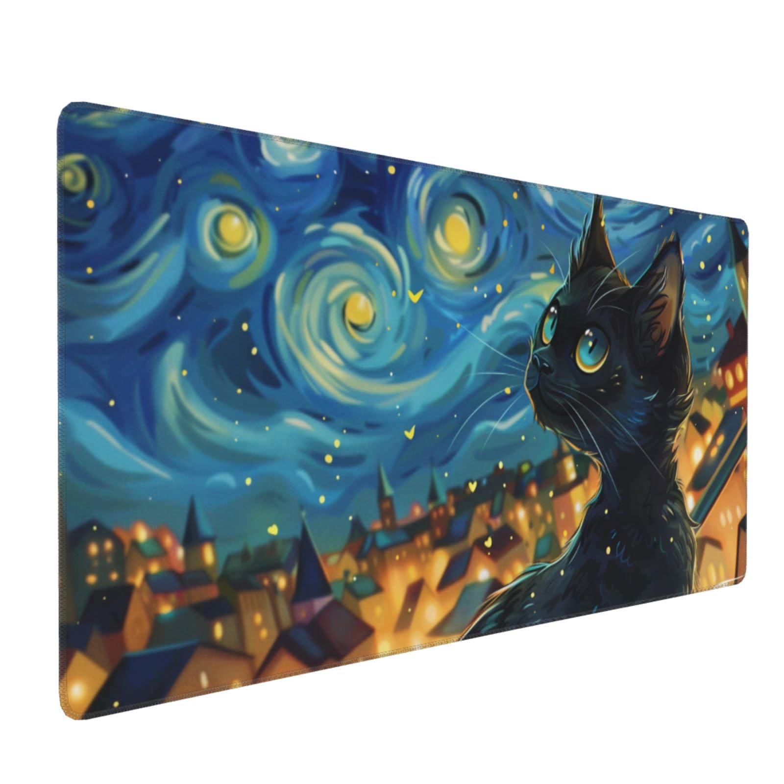 Traum Mousepad XL 1000x500mm/100x50cm Groß Gaming Mauspad Katze, Schreibtischunterlage Mit Anti-Rutsch Basis,Tischunterlage Large Size, für Gaming Office Home Zubehör, Geschenke für Männer-z930
