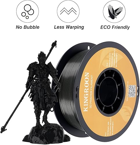 Miniatura 4 de Kingroon PLA - Filamento para impresora 3D, 10 rollos, precisión dimensional +- 0.001 in, carrete de 22 libras (22 libras), 0.069 in, color negro