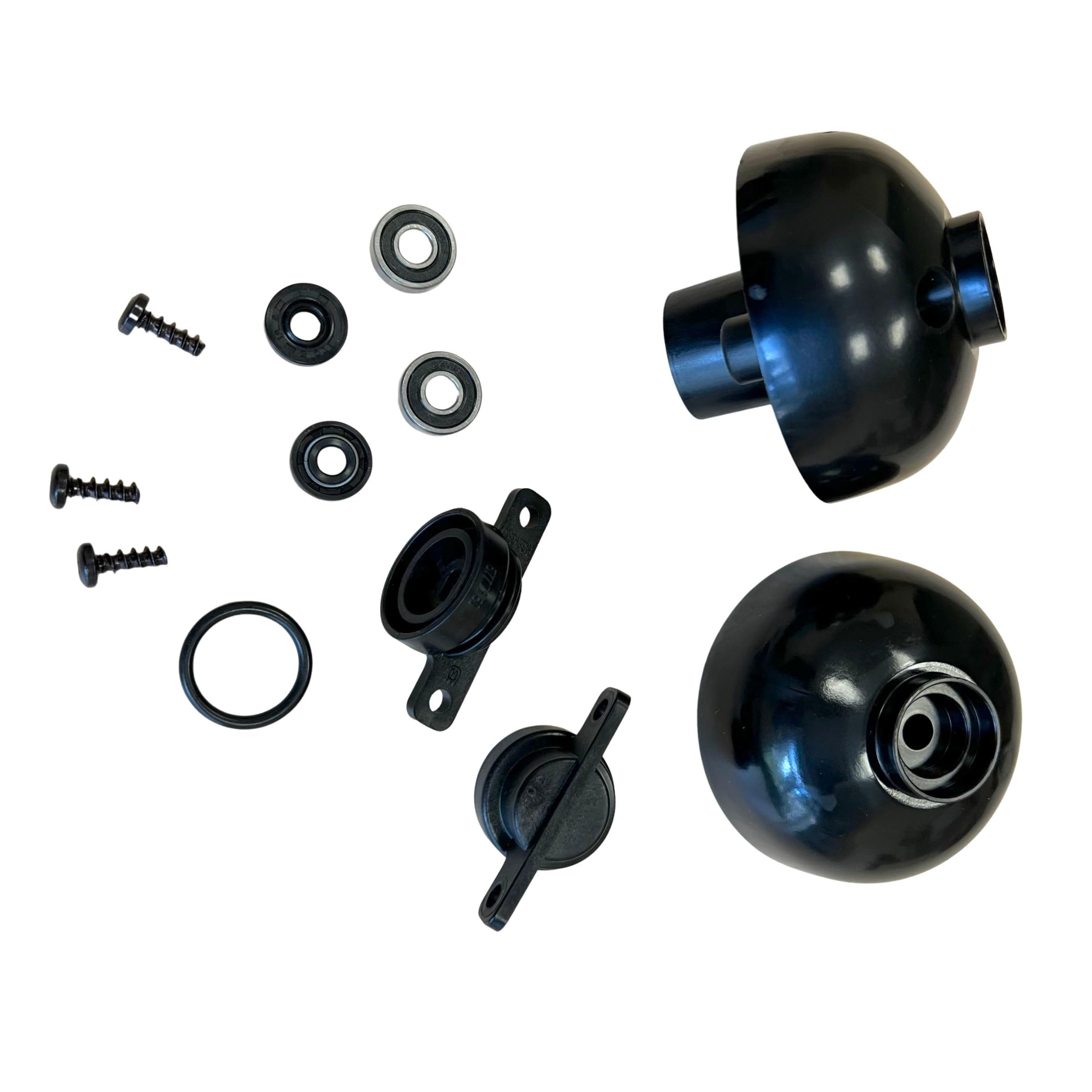 TIMBERA Kit di Riparazione Compatibile con Husqvarna Automower: 1x Ruota Posteriore Asse 6 mm e 2x Cuscinetti Piastra Slitta - Modelli 105 305 308 308X Tosaerba Robot