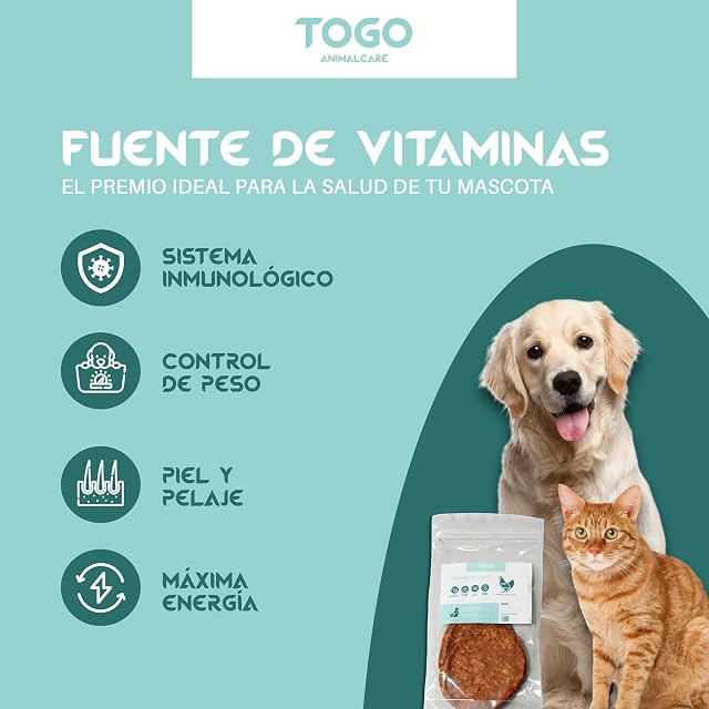 Foto 2 de 6 de Togo Animal Care Snacks para Perros y Gatos - Premios para Todas Las Razas - Burger de Pollo Naturales (3U)
