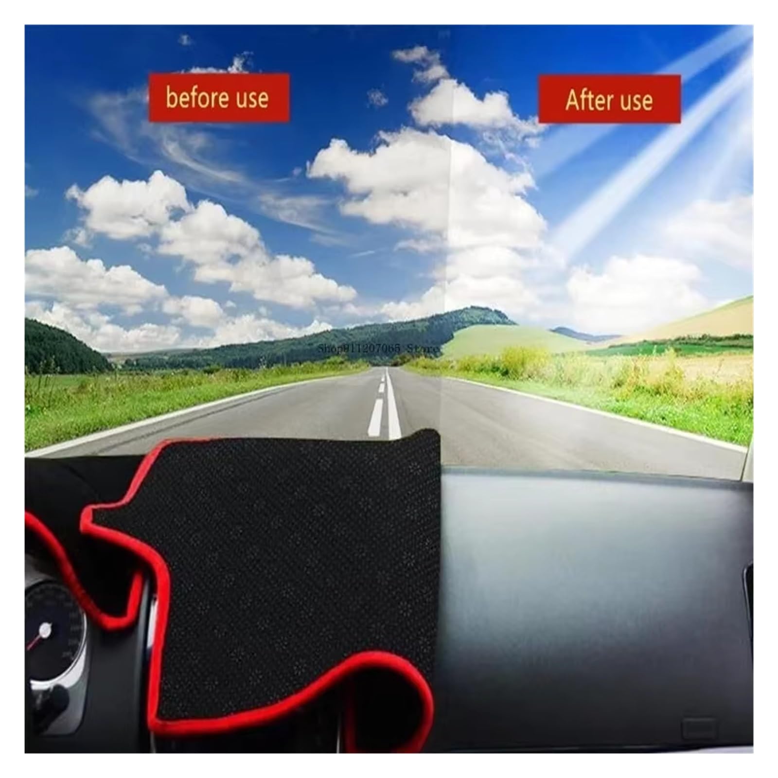 Dashboard Matte Für Suzuki Für Vitara Auto-Armaturenbrett-Abdeckung Matte Sonnenschutz-Pad Instrumententafel-Teppiche Lichtdichtes Pad Center Konsole Armaturenbrett Matte(LHD Black LHD)