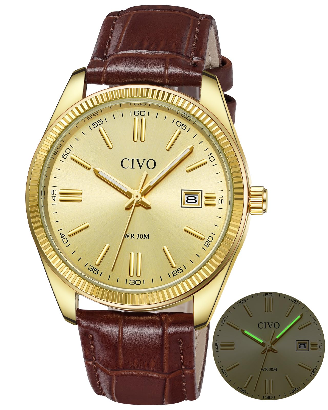 CIVO Reloj Hombre Business Analógico: Diseño Minimalista Cinturón de Cuero