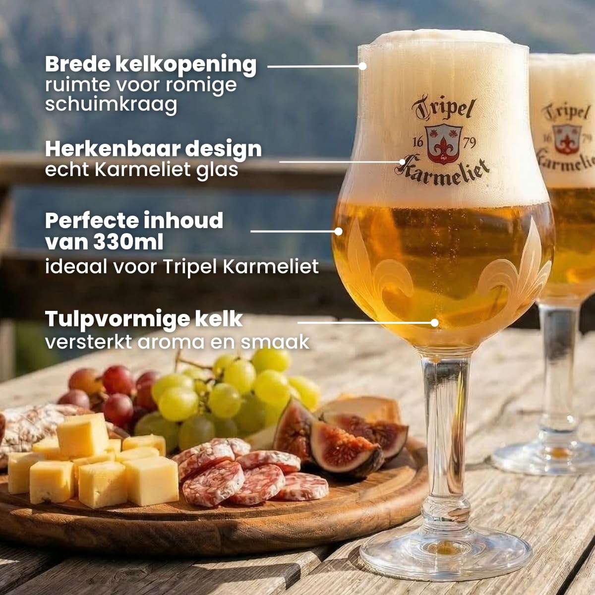 Karmeliet Vasos de cerveza 330 ml – 6 unidades