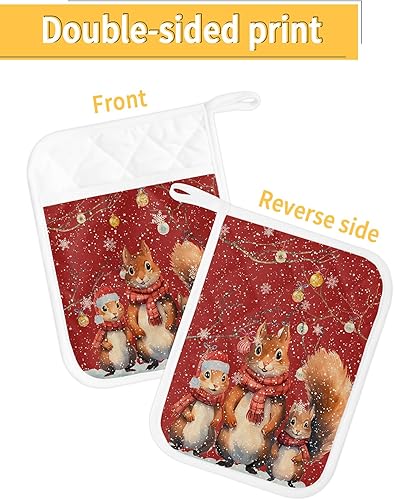 Miniatura 33 de Juego de 3 agarraderas de tela de toalla con bolsillo para cocina, antideslizante y aislante de calor, guantes de horno gruesos para hornear