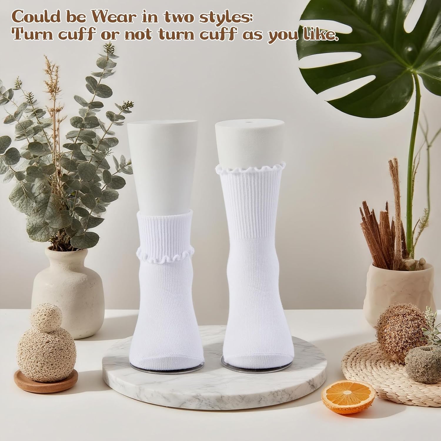 6 Pairs Newborn Infant Toddler Baby Girls Turn Cuff White Ruffle Frilly Cotton Dress Crew Socks,0-6,6-12,12-24 Months - Image 3