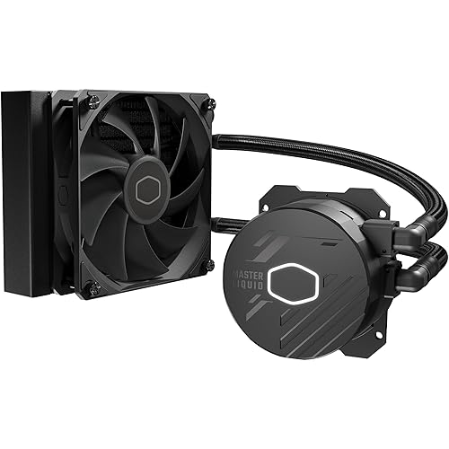 Cooler Master Enfriador líquido AIO de bucle cerrado de 120L, bomba de doble cámara R7i5 Gen S, PWM de 4.724 in, radiador de 4.724 in, iluminación