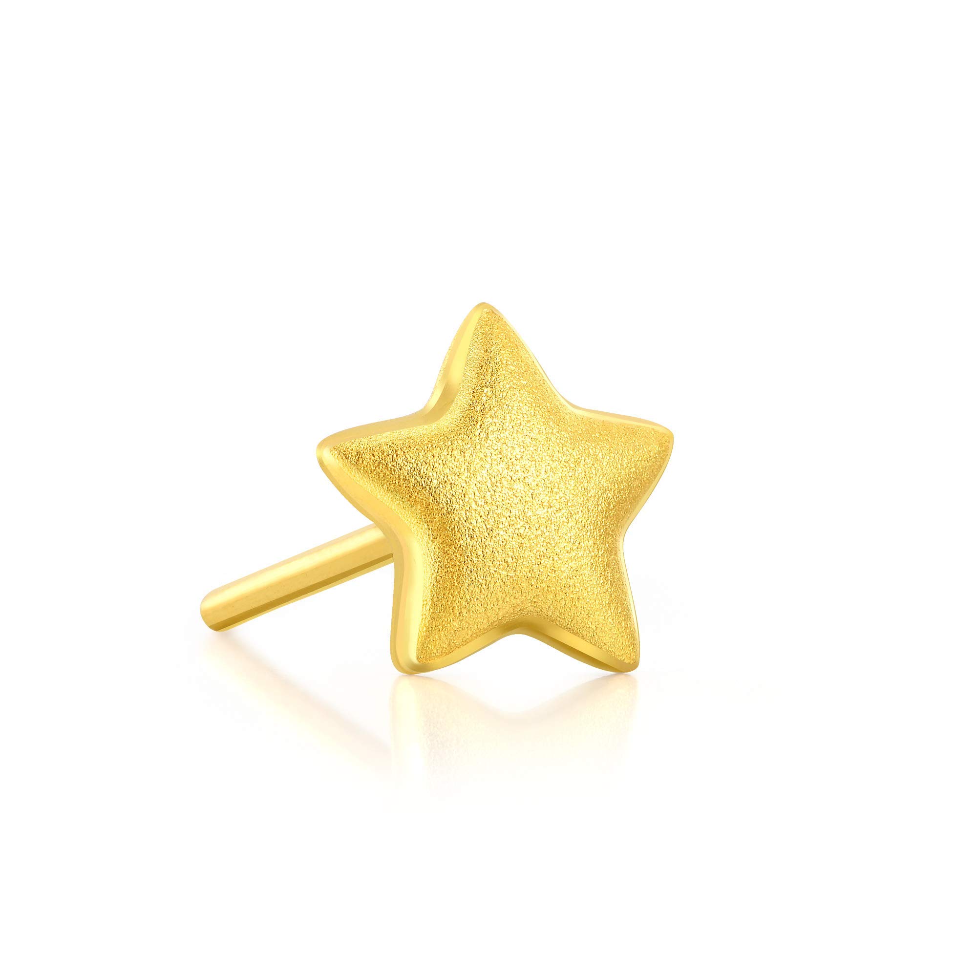 CHOW SANG SANG999.9 24K Solid Gold Star Single Stud Earring 91933E (Sold Single Not Pair)