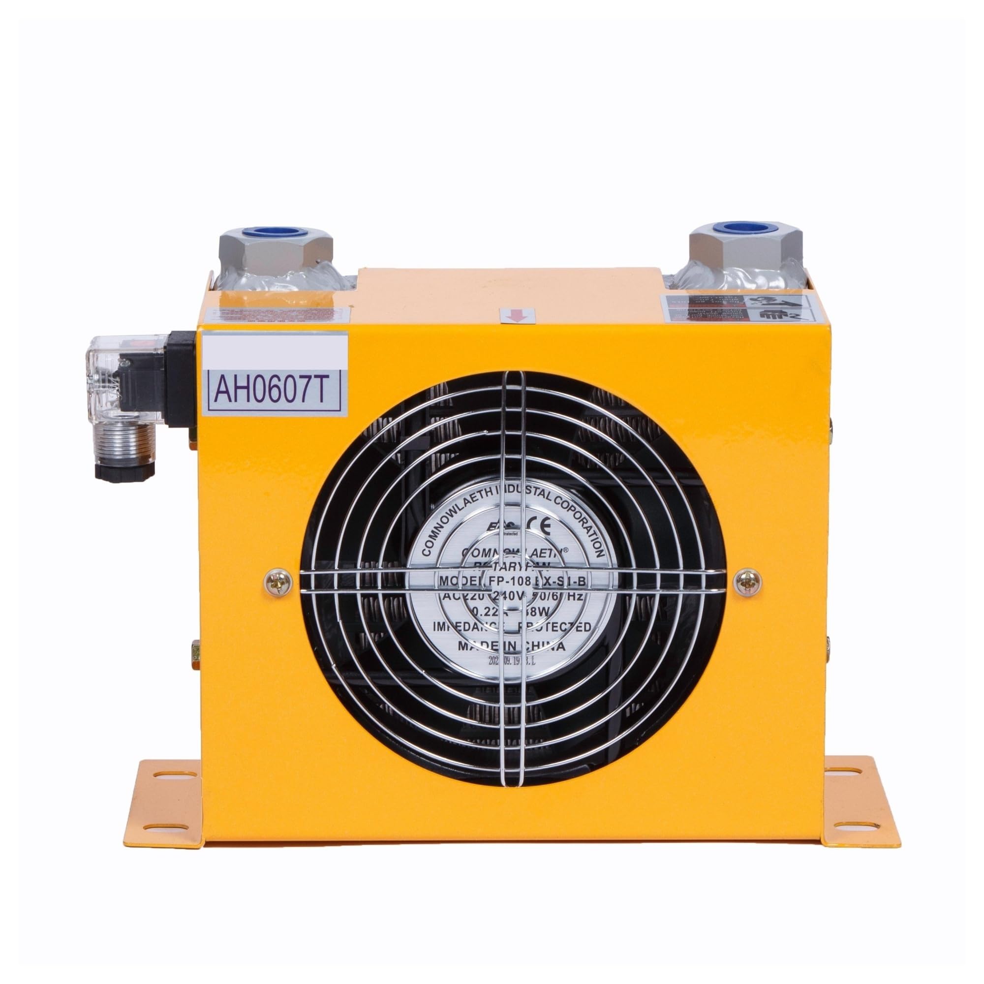 Intercambiador de calor placas aluminio AH0607T, radiador hidráulico, enfriador aceite y aire con ventilador, industrial, CA/CC Bajo nivel de ruido(AC220)