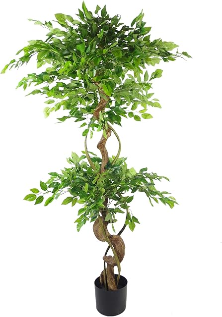 Leaf LEAF-7369 150cm Trunk Artificial Japanese Fruticosa Style Tree, Twisted Large Ficus, (5ft)