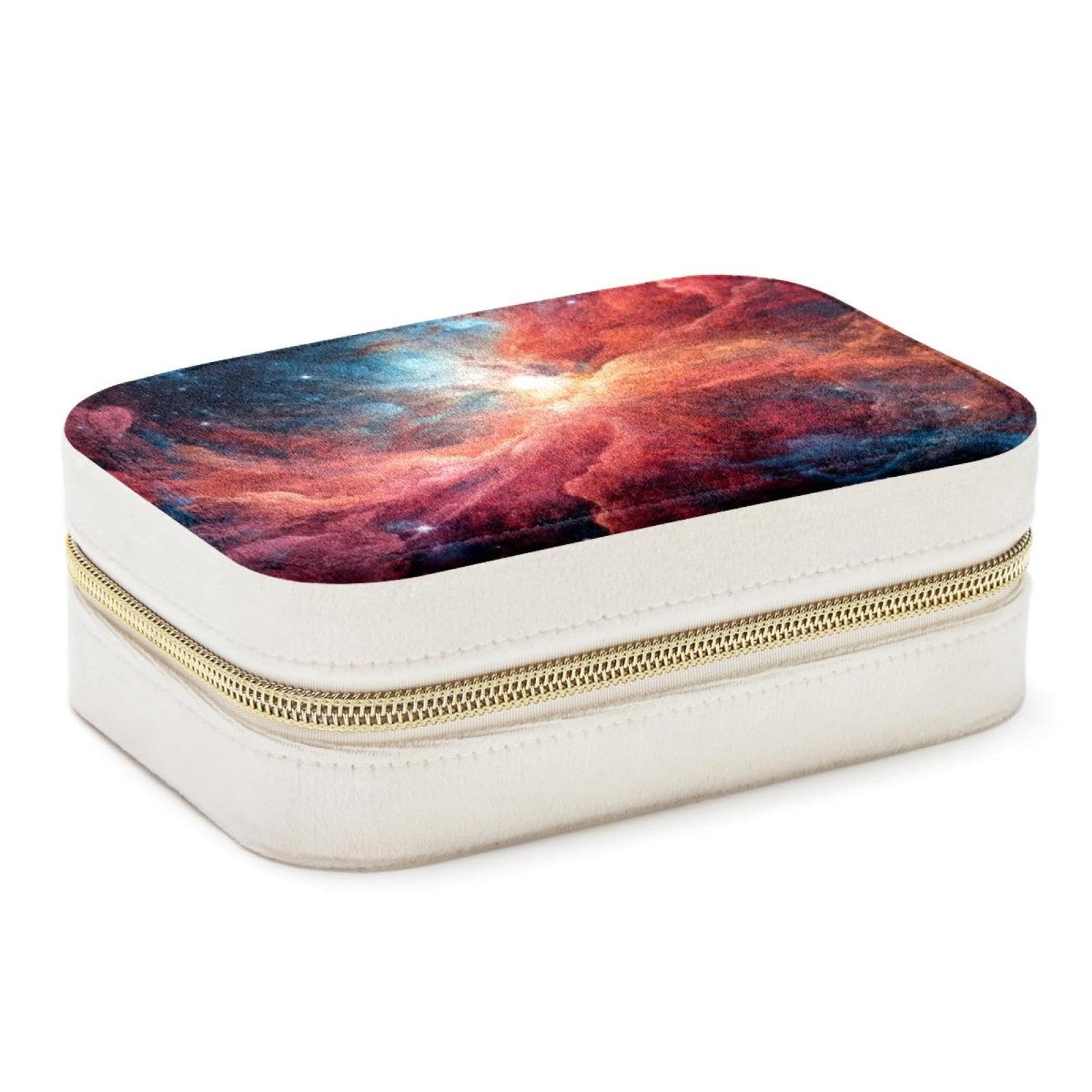 Étui de rangement pour bijoux portable galaxie rouge anti-perte
