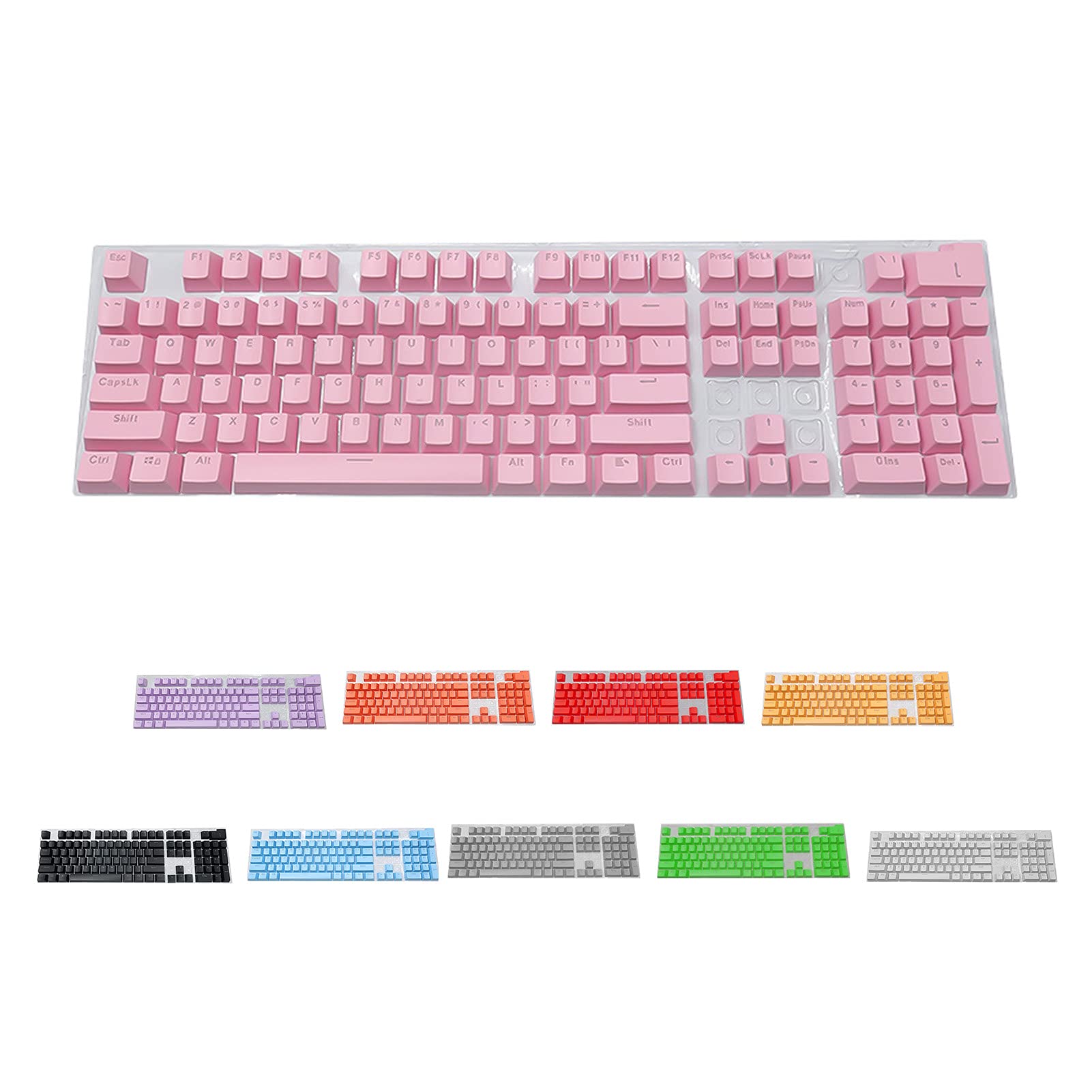 Set 104 Tasti Tastiera Meccanica ABS &ndash; Ricambio Keycaps Due Colori Retroilluminati (Inglese)