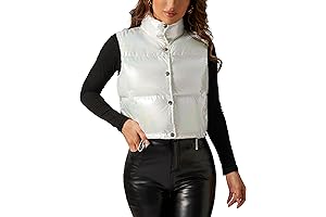 AIWUFly Women's Winter Crop Vest: A Shimmering Statement