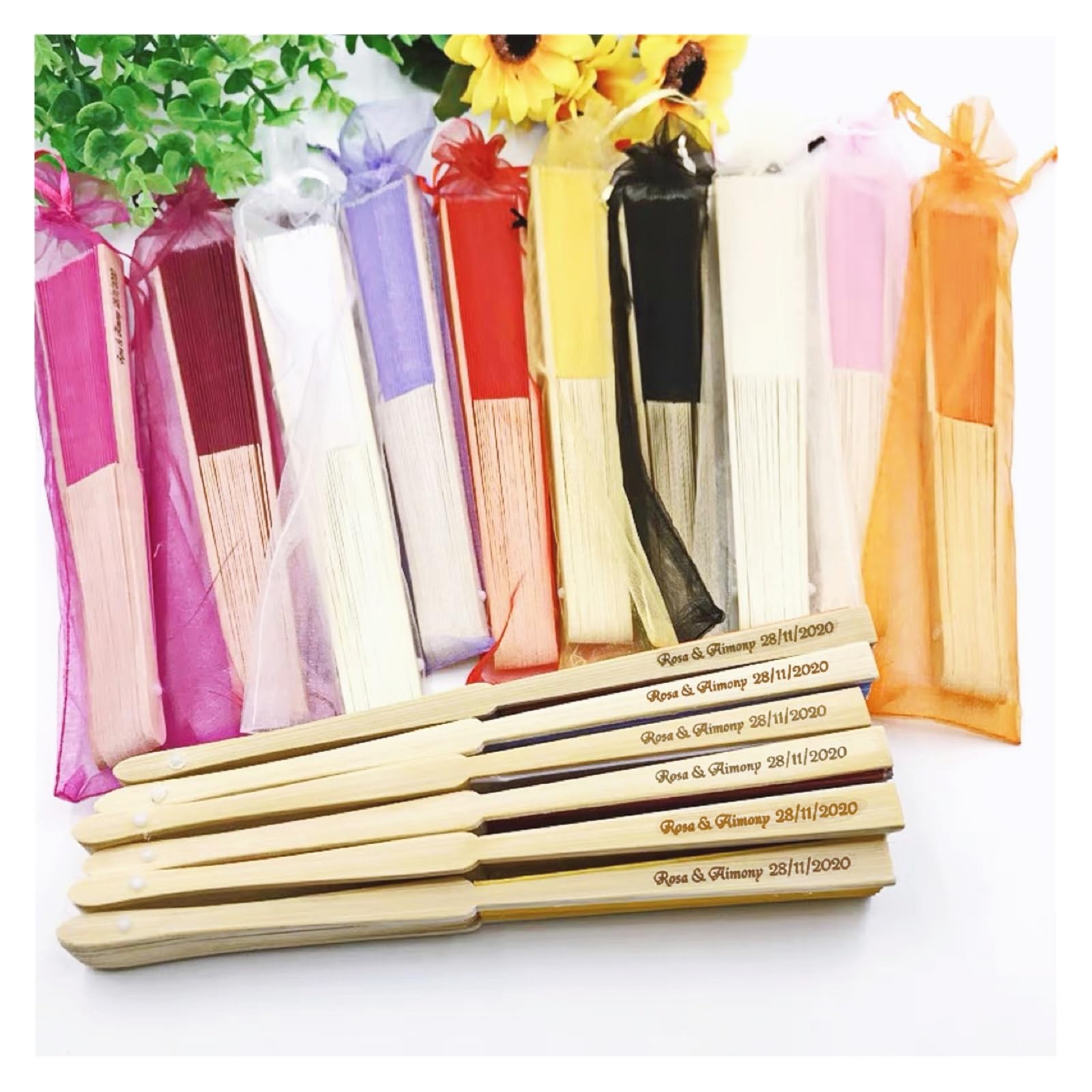 80 Stück Hochzeitsfächer als Hochzeits- und Partygeschenk Für Haushalt Wohnen(Pink)