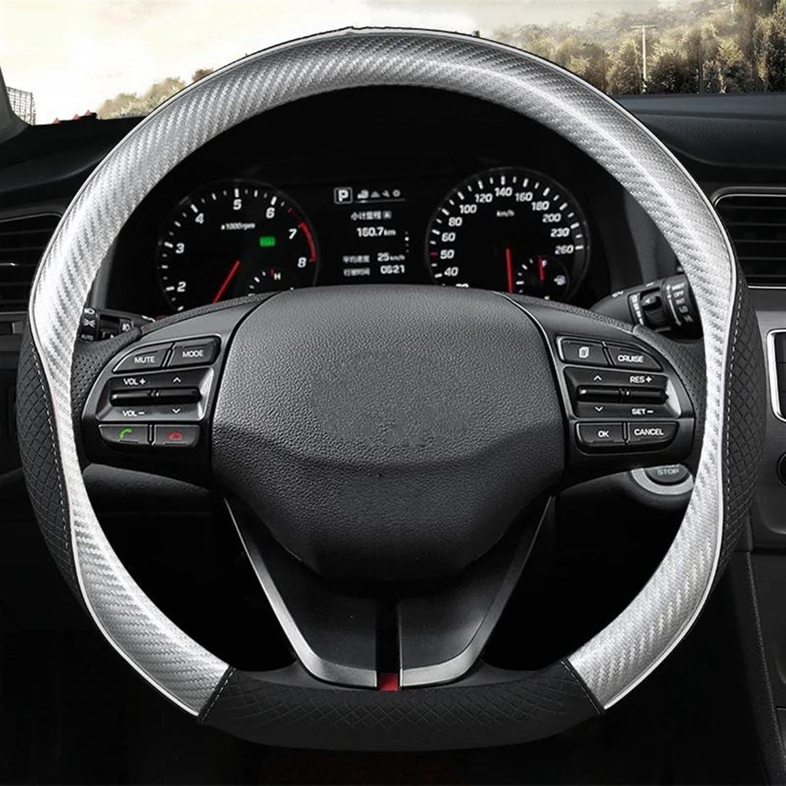Coprivolante Per Auto Elegante Rivestimento In Pelle Antiscivolo Per Hyundai I40 I30 I20 I10 Ix35 Ix25 Per Tucson Per Accent(Titanium D type)