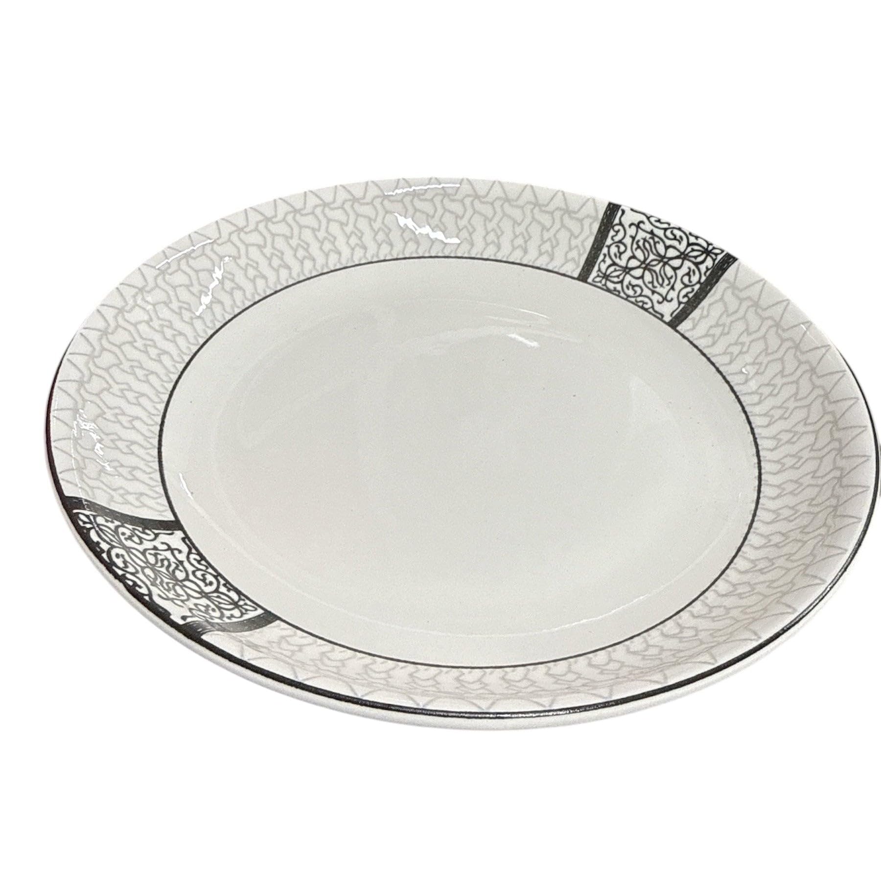 Grandi 9-Inch Deep Ceramic Plate – Durable Glazed Dinner Plate for Soup, Pasta, Salad & Everyday Meals – Microwave & Dishwasher Safe – Elegant Round Tableware for Home or Restaurant