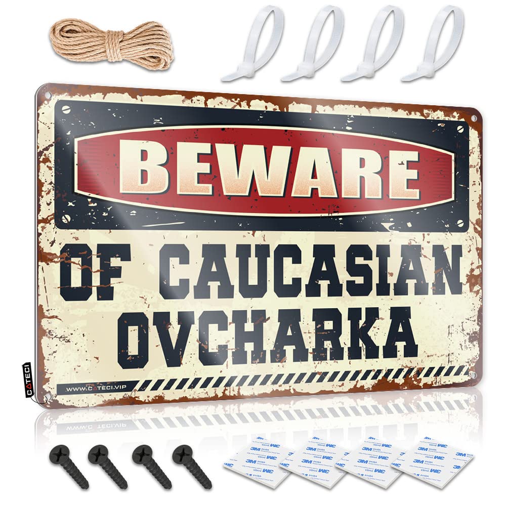 STWNVOITV Office Tin Sign Beware Of Caucasian Ovcharka Tin Sign Beer Decor Beer Signs For Bar(30X40CM)