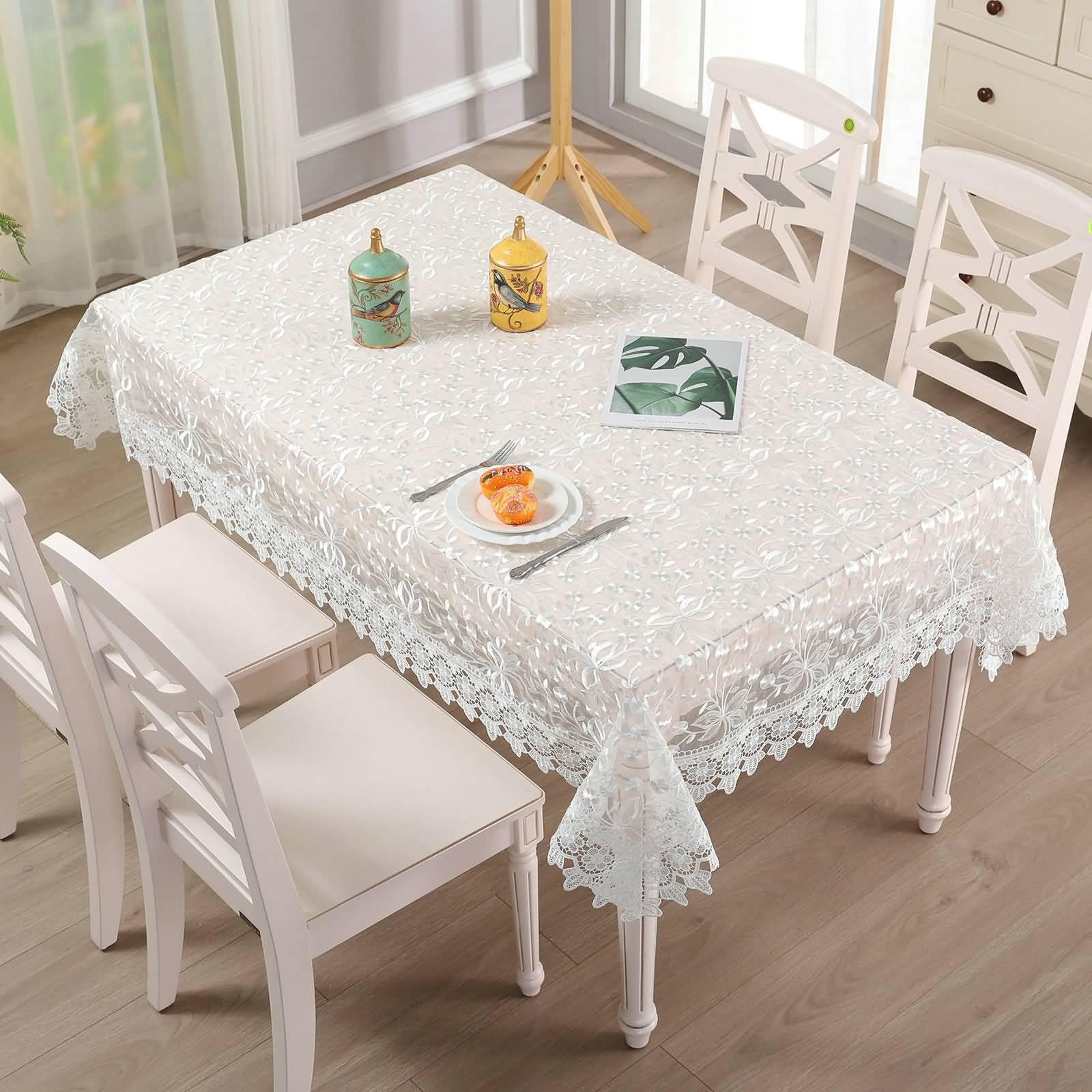 Tovaglia Rettangolare Poliestere, Bianco, 75x200cm