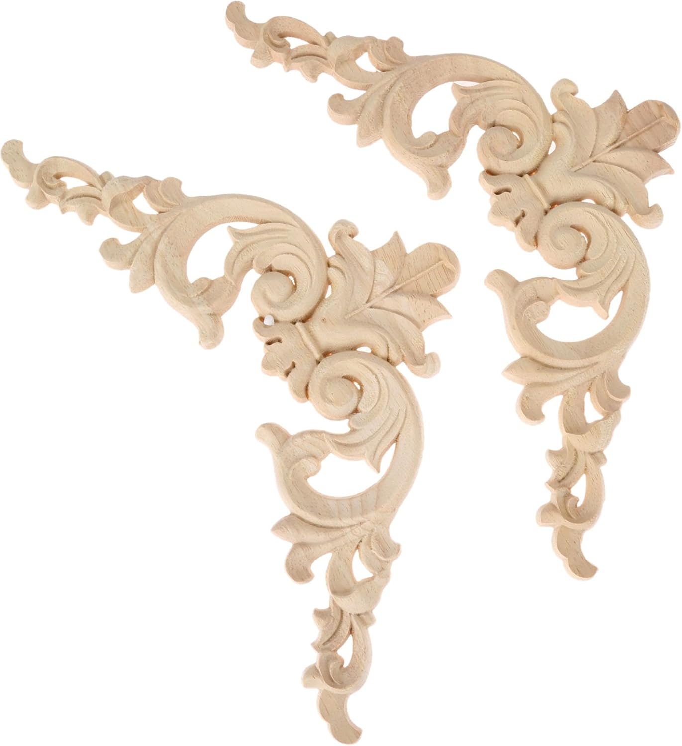 4pcs Carved Corner Applique Onlay Furniture Home Door Decal Oak Applique Small Rubber Wood 12 * 12 * 17 * 0.8cm - Image 4