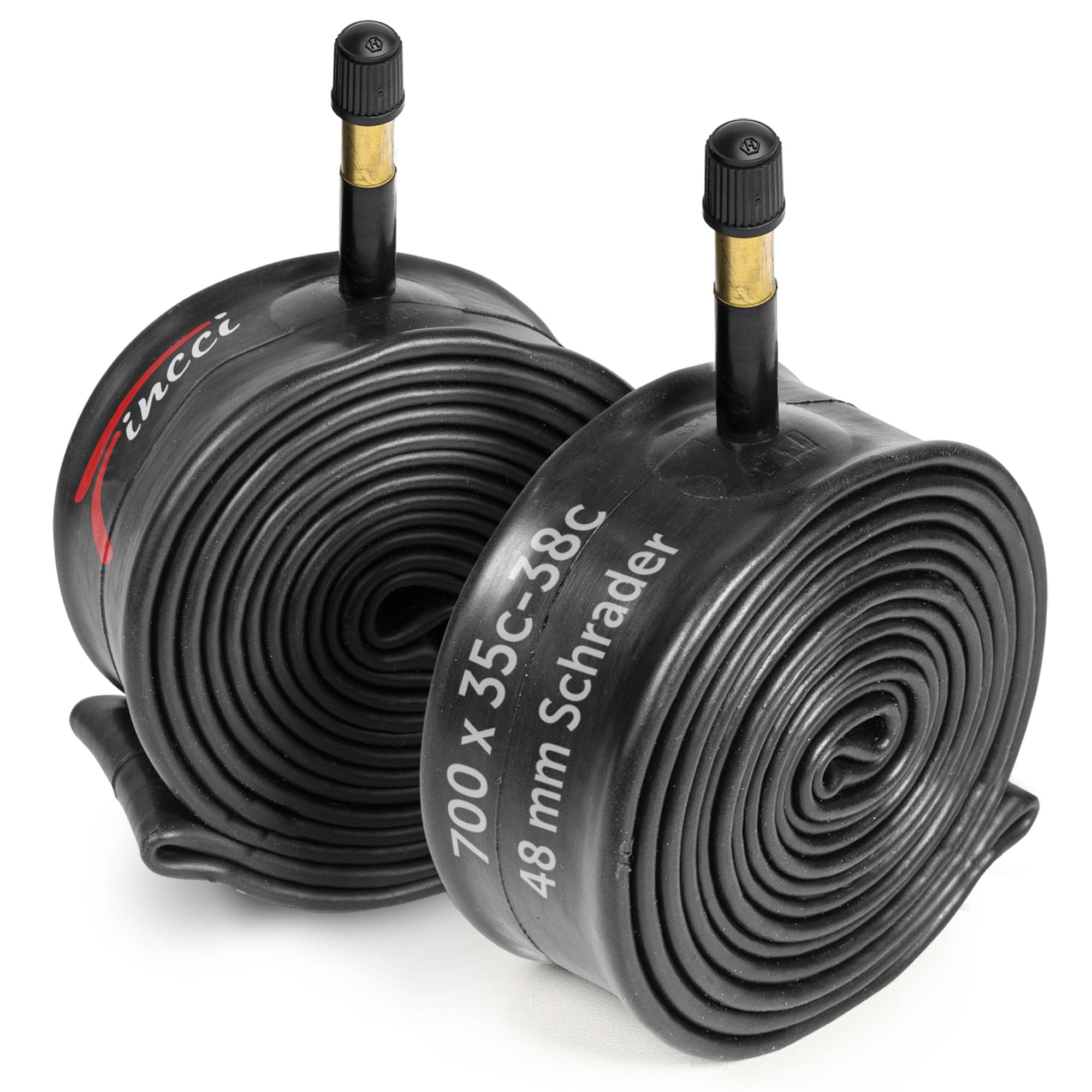 Fincci Bike Inner Tube 700x35c / 32c / 38c - Schrader Valve Inner Tubes 48mm for Cycle Bicycle Bike Tire - Pack of 2