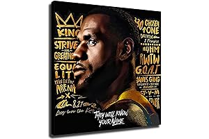 Ksuper NBA Lebron James Canvas Painting Lakers Poster Wall Art Print, Basketball...