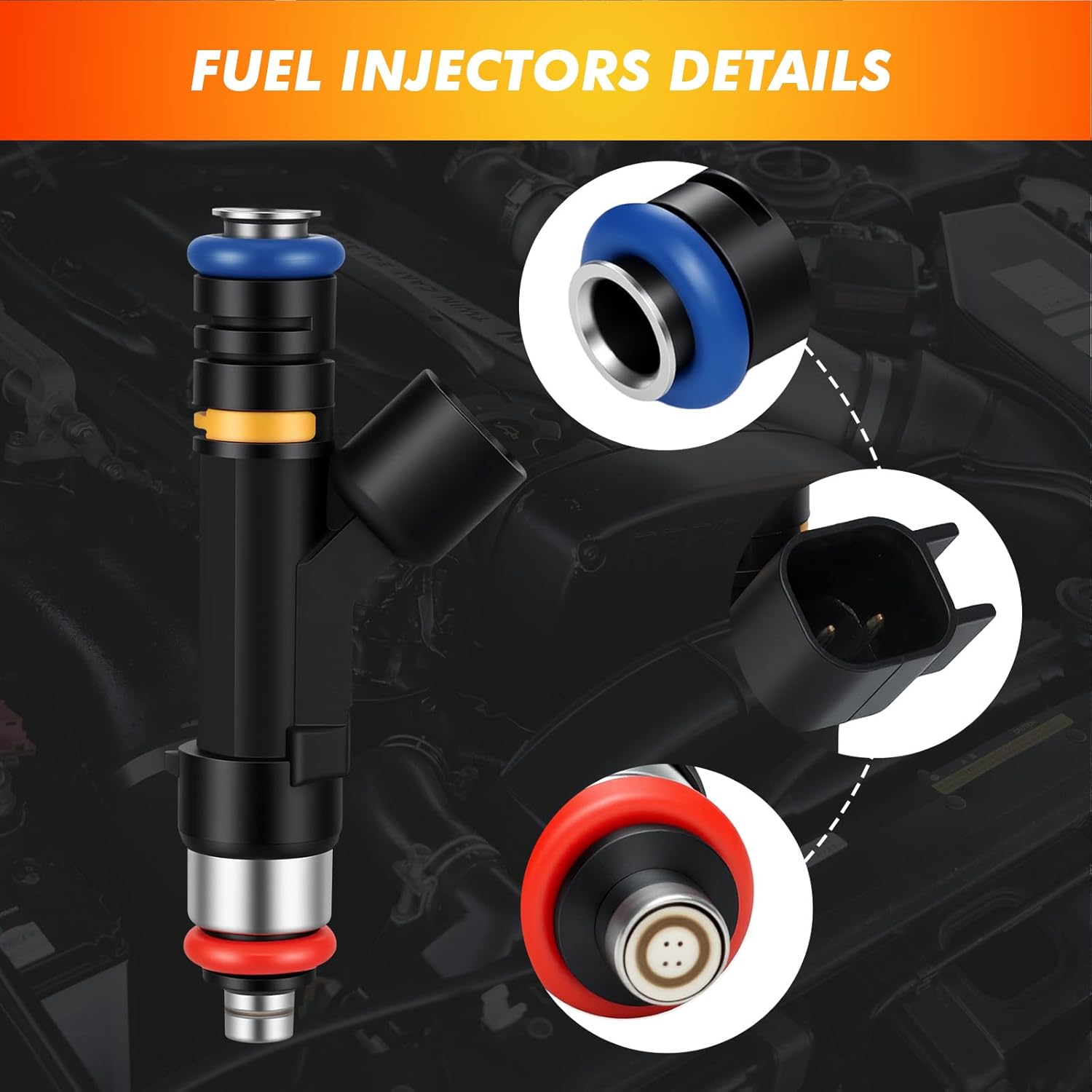 2007-2013 8PCS Fuel Injectors Compatible for Mercruiser, Indmar, Crusader, Volvo Penta 2007-2013 5.0L/5.7L/6.2L Replace 0280158165