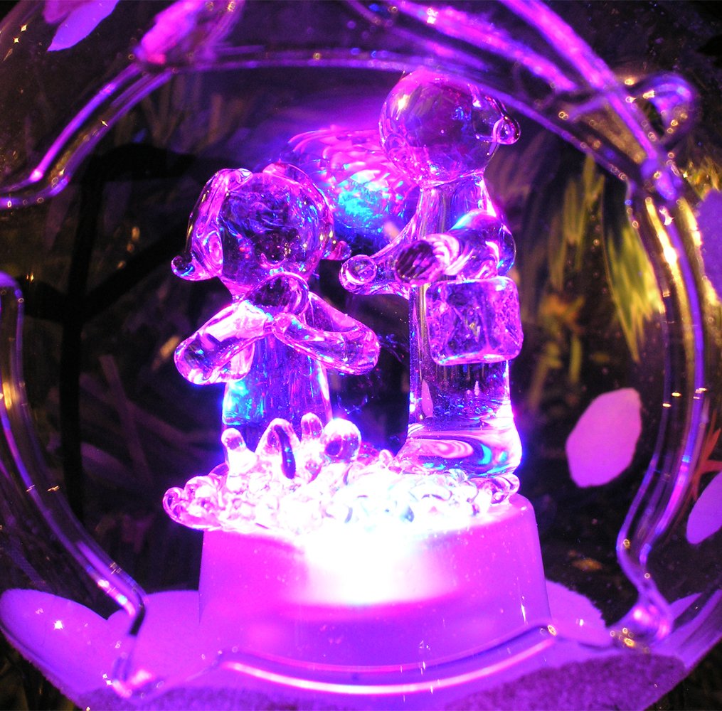 BANBERRY DESIGNS Clear Glass Globe Christmas Ornament Nativity Scene