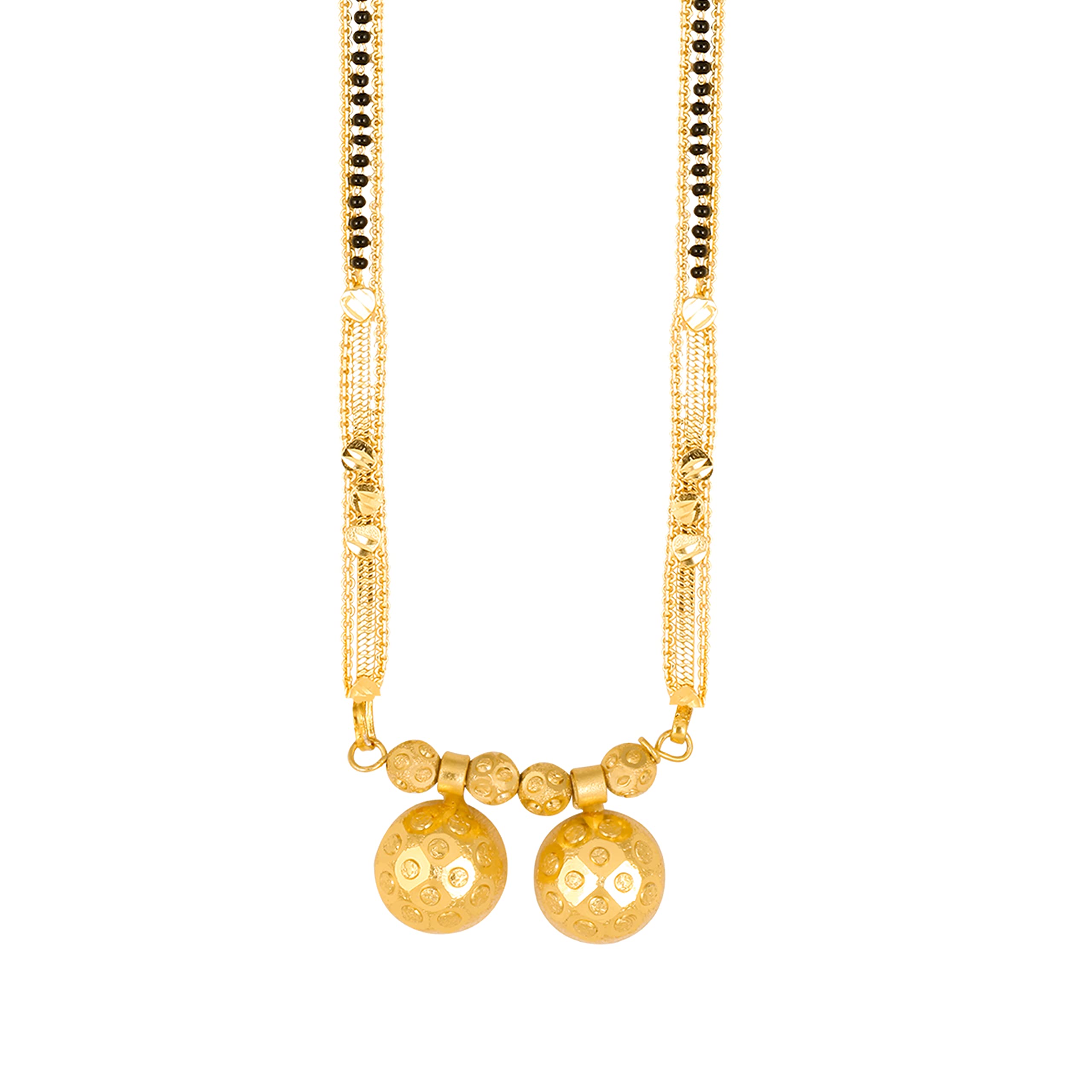 meenaz 2 Vati Wati Mangalsutra For Women Girls Temple South Indian Traditional 1 Gram Gold Stylish Maharashtrian Long Double Chain Double Mangal sutra Pendant Tanmaniya Black Nallapusalu Chains -683-picture-26