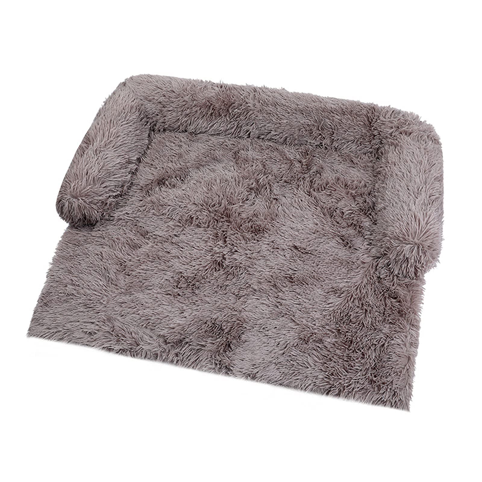 Zoomlie Soft Plush Dog Mat Sofa, Calming Dog Bed Ultra Soft Fur Pet Beds Soft Washable Pad Blanket Cushion Furniture Cover Protector Pet Bed for Dogs and Cats (XL,Khaki)