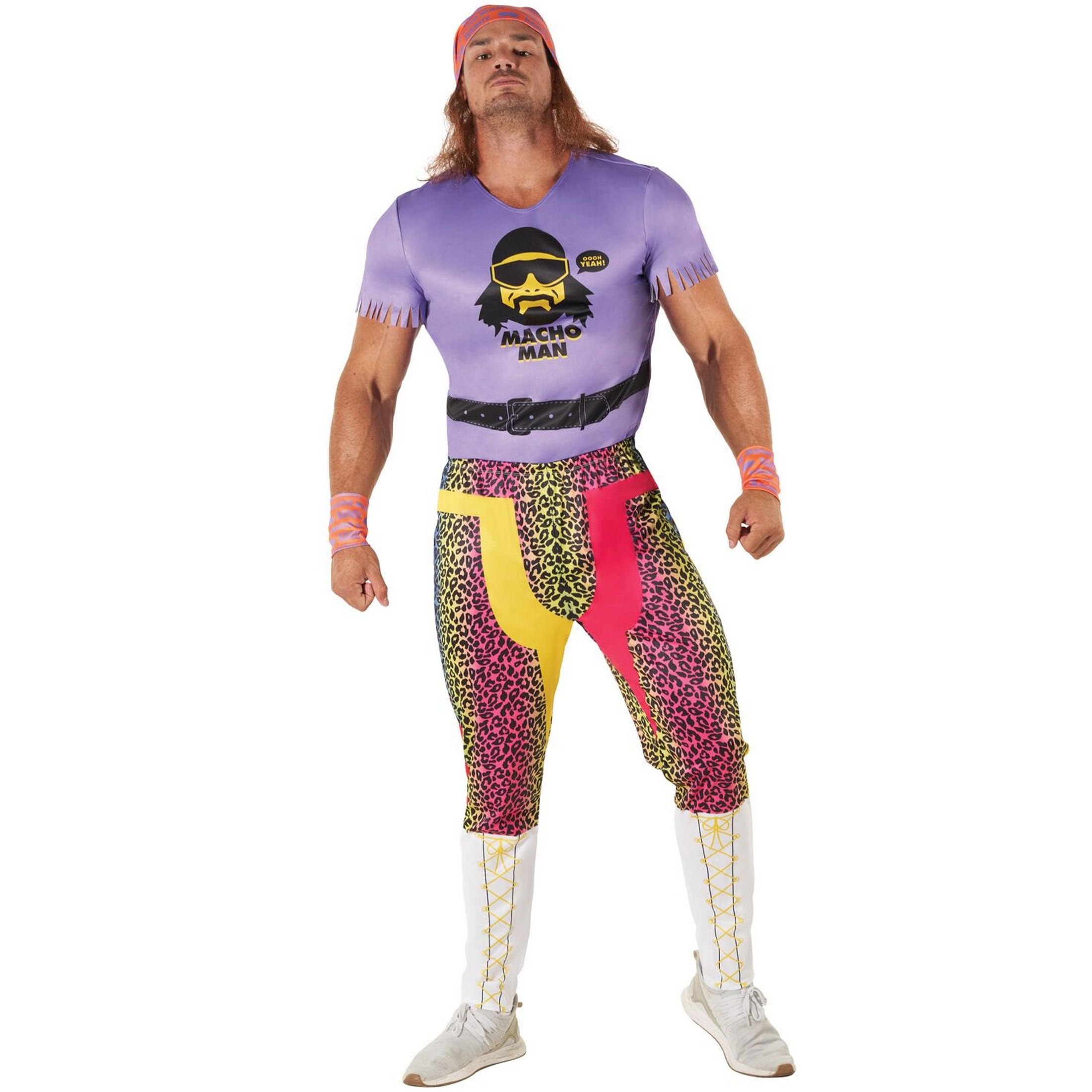 Morph Licencjonowany klasyczny kostium WWE Macho Man Randy Savage fioletowy dla dorosłych na Halloween