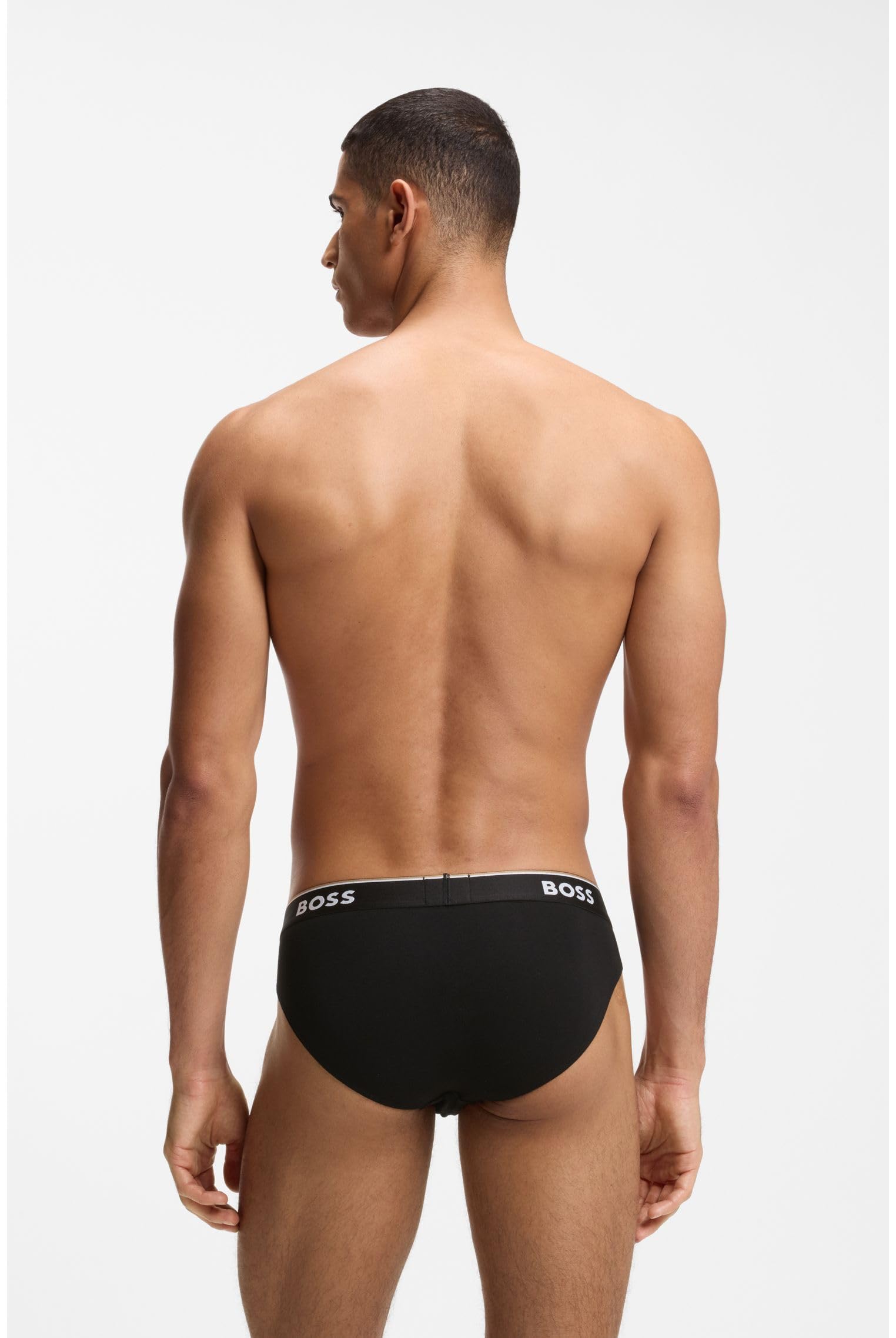 Boss Mężczyźni Brief 3P Co/El Power Majtki, Czarny (Black1), XL