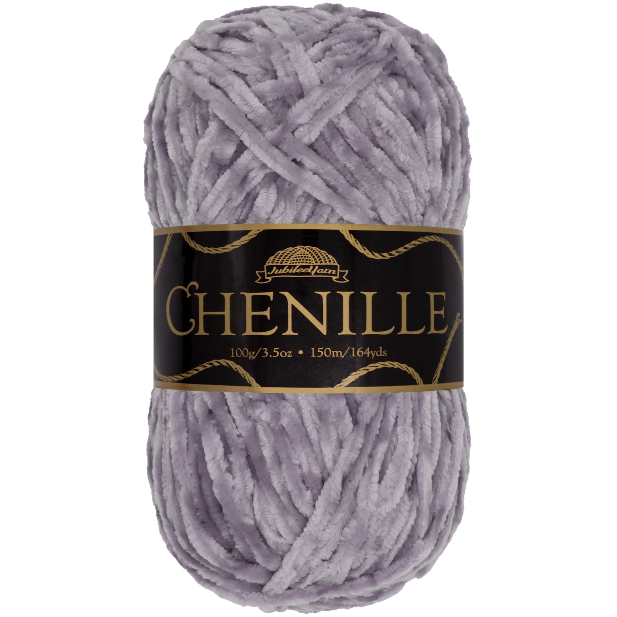JubileeYarn Chenille Yarn - Worsted Weight - 100g/Skein - Periwinkle - Purple Grey Velvet - Crochet and Knitting Yarn - 1 Skein