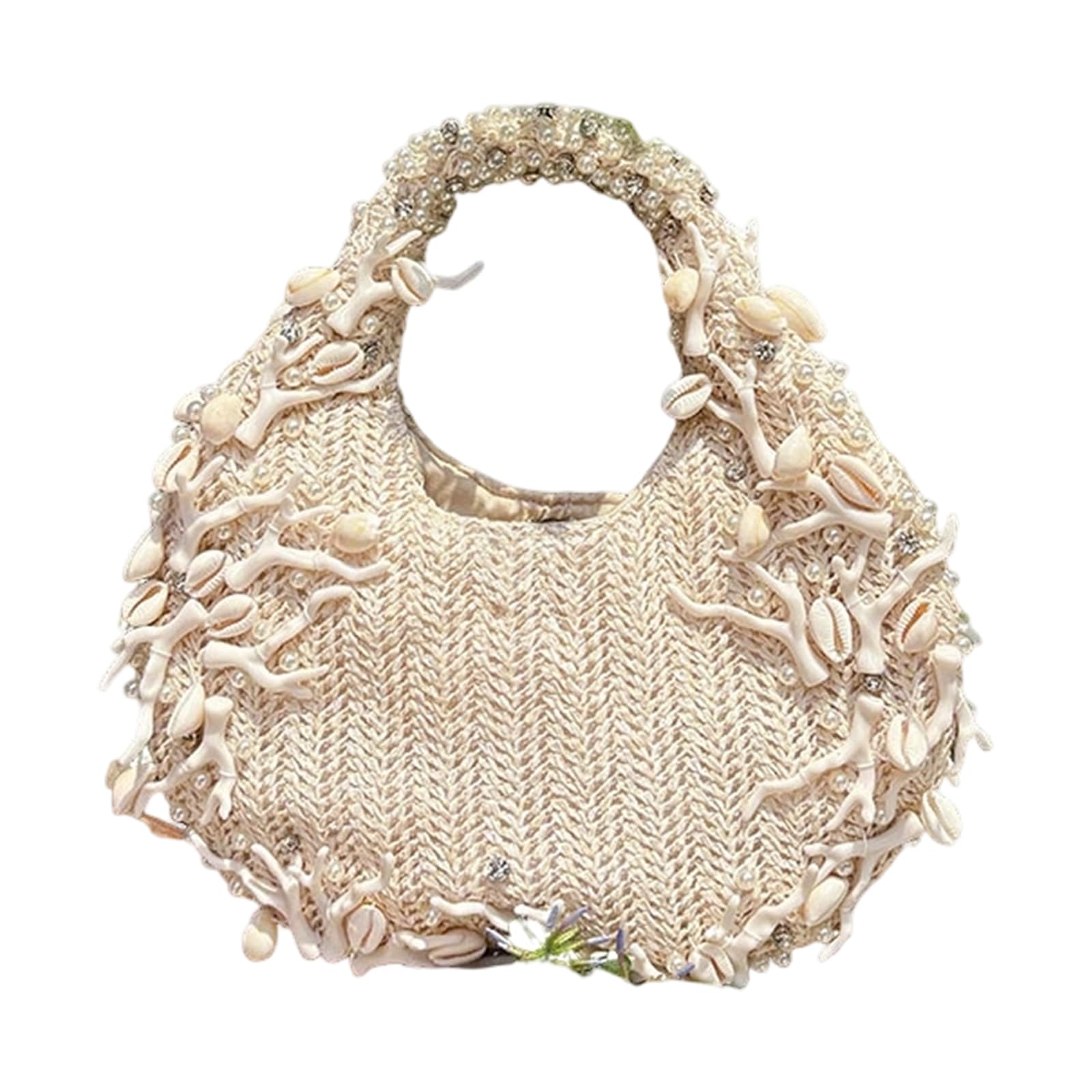 Sac à main élégant tissé main avec de magnifiques décors coquillages - 3