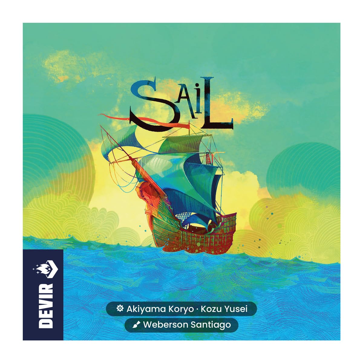 Devir - Sail, gra planszowa dla dwóch osób, szybka i kooperacyjna gra, gra w pojedynki (BGSAPS)