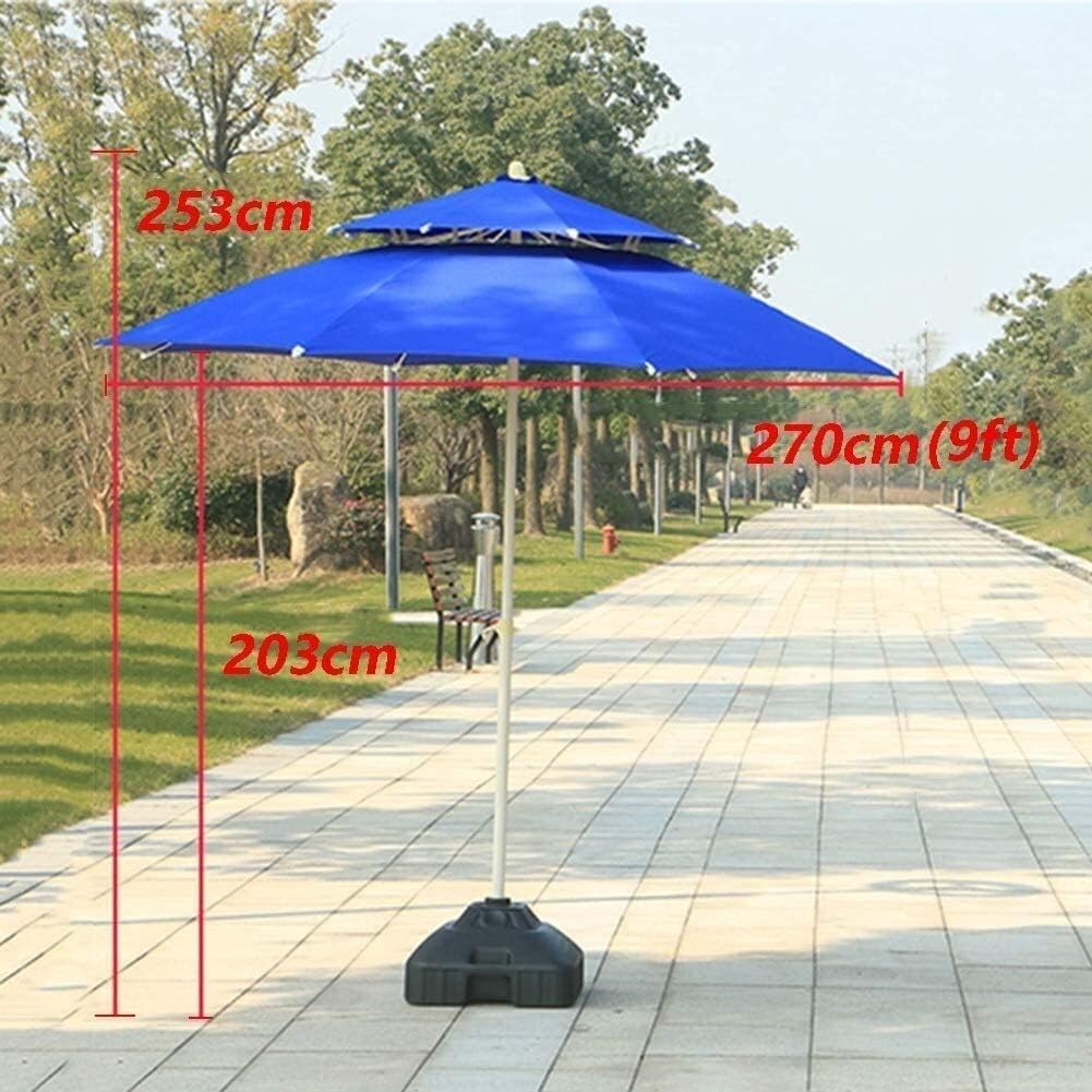 Outdoor Garden Parasols 9' Parasols Beach/Pool/Garden/Patio Umbrella Double Top, Water/UV-Resistant Market Outdoor Table Umbrella good