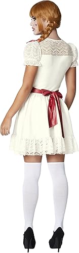 Miniatura 2 de Spirit Halloween Disfraz corto de Annabelle para adultos, con licencia oficial, disfraz de TV y película, vestido de encaje blanco