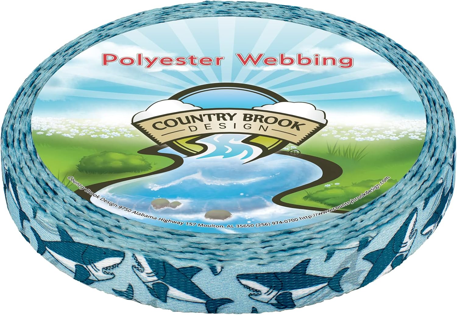 Country Brook Design - Sharks Polyester Webbing
