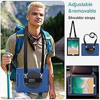 Vista 5 de Funda para iPad 6ª/5ª generación: Funda protectora de TPU para iPad 9.7 (2018/2017) y iPad Air 2 9.7" con soporte, asa y correa de hombro, soporte