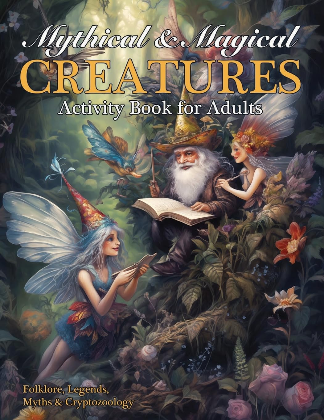 Mythical & Magical Creatures Activity Book for Adults: Relaxing Mystical Puzzles with the Cryptic Creatures of Folklore, Legends, Mythology & Cryptozoology all in Large Print for Seniors