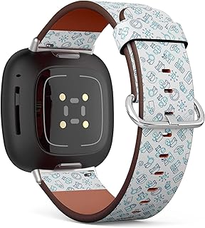 CJBROES Replacement Leather Watch Band, Compatible with Fitbit Versa 3 and Fitbit Sense of Wristband Bracelet Accessory - car Sharing Thin