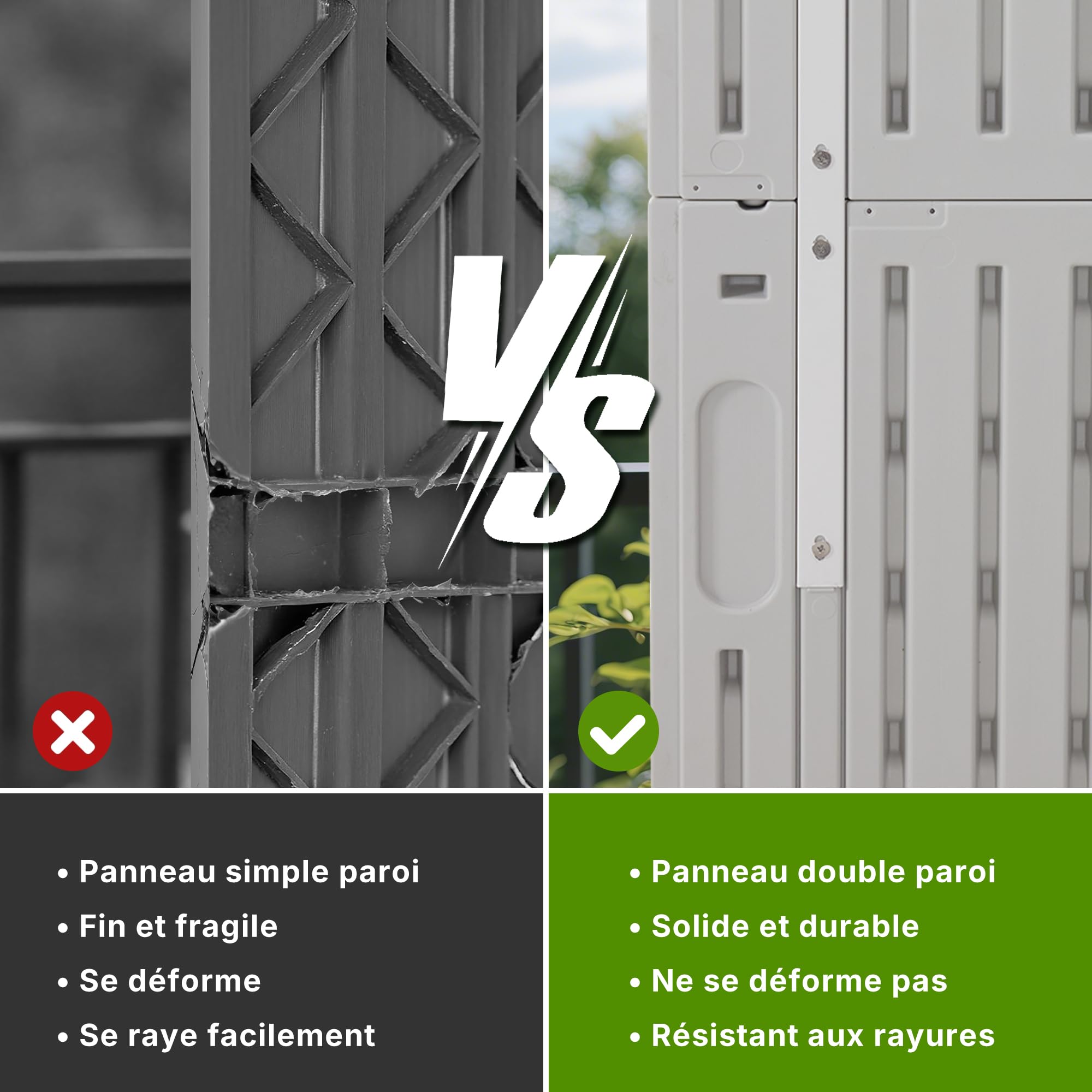 M MACROUT Coffre de Jardin Rangement Extérieur Étanche 700 L avec Étagères
