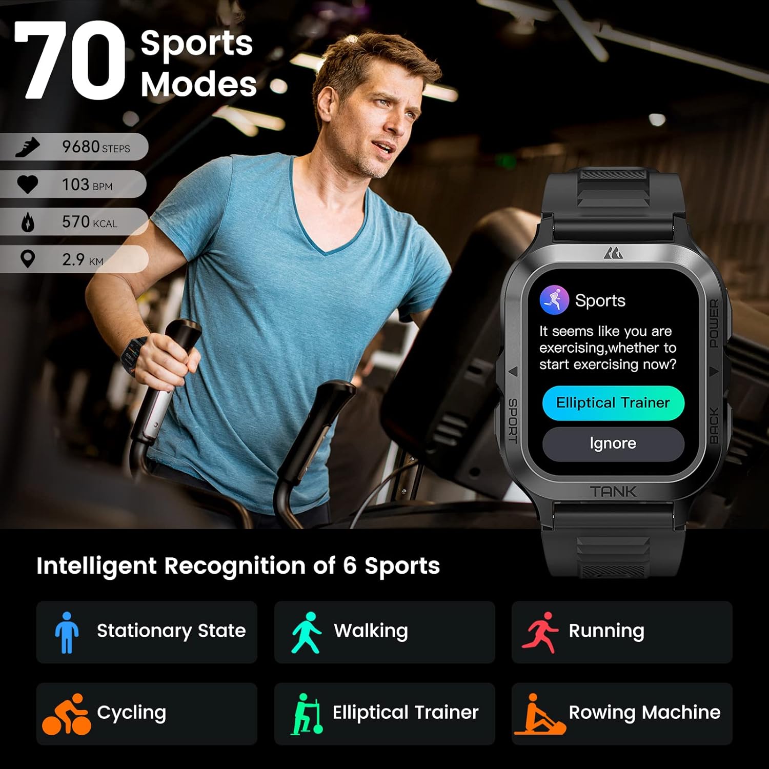 KOSPET Smartwatch Uomo Militare, 60 Giorni di Batteria Extra-Lunga, Smart Watch Militare Robusto/50M Impermeabile, Bluetooth (Risposta/Chiamate), 1.85HD Display, AI Voice Assistant 24H Sleep Monitor KOSPET Smartwatch Uomo Militare, 60 Giorni di Batteria Extra-Lunga, Smart Watch Militare Robusto/50M Impermeabile, Bluetooth (Risposta/Chiamate), 1.85HD Display, AI Voice Assistant 24H Sleep Monitor