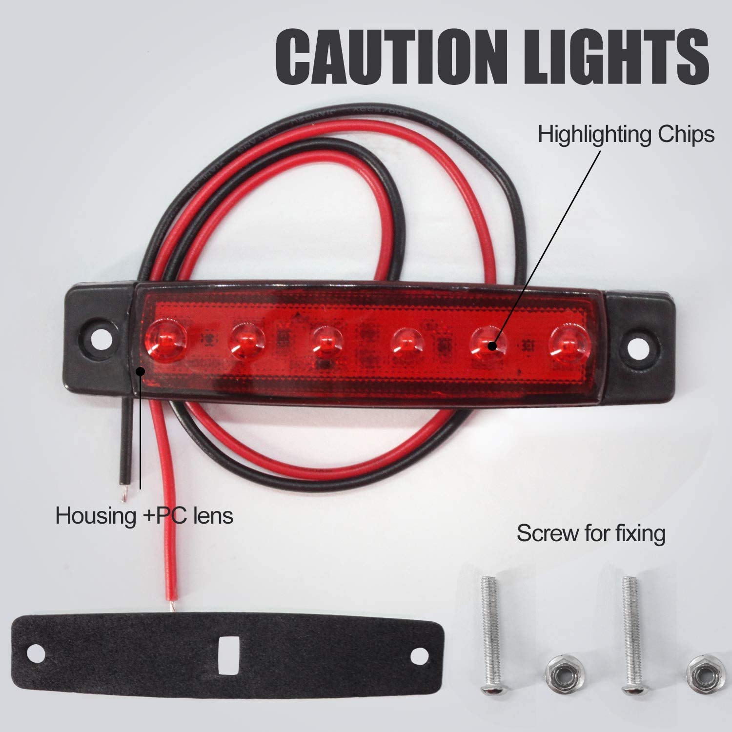 Biqing 20 X Luces de marcador lateral de LED Rojo,Indicadores de posición 12V Impermeable Lámparas laterales led para camión remolque Lorry Cab Bus Barco Tractor autocaravana