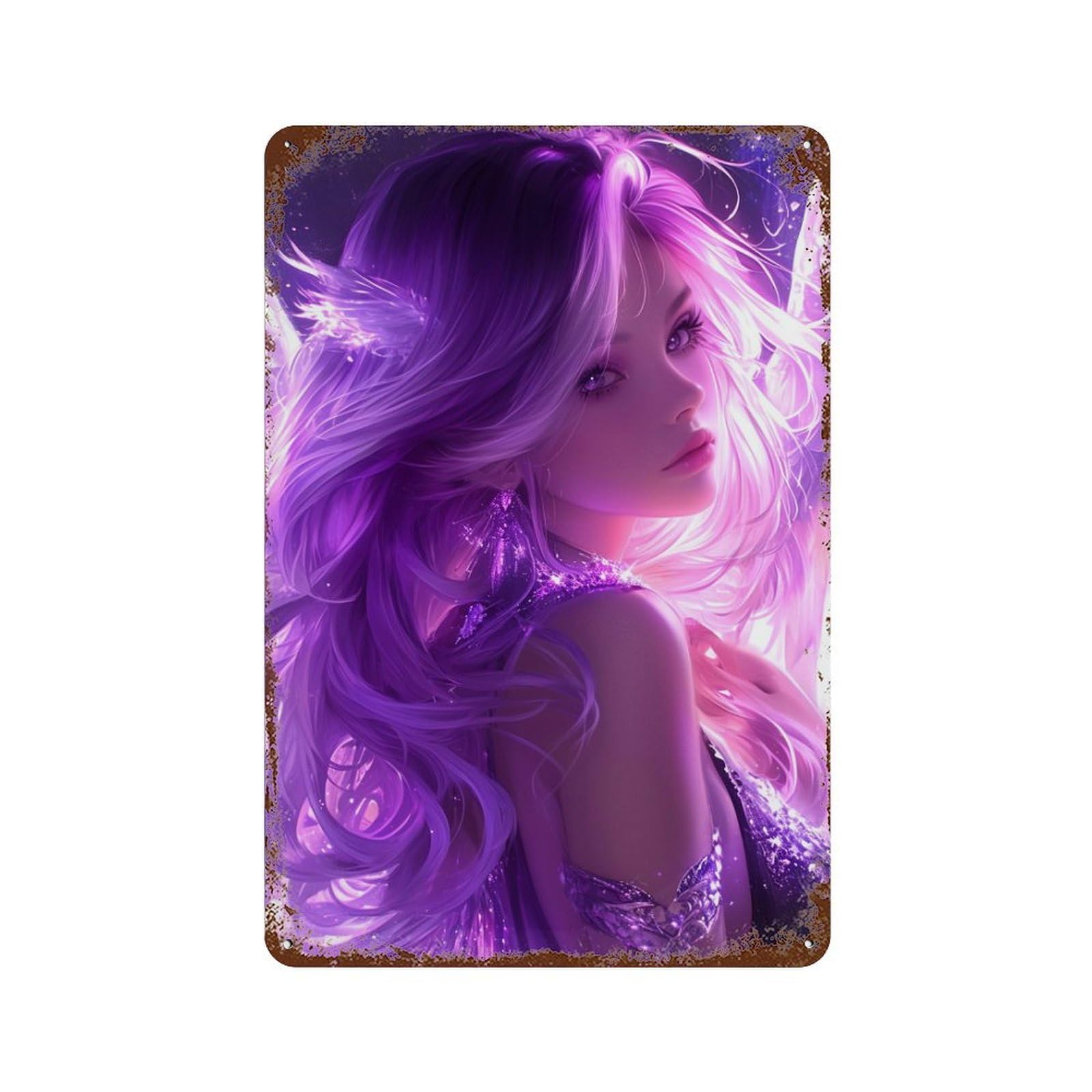 Fairy Wings Fantasy Artwork Retro Metal Sign 11.8"x7.9", Farmhouse Wall Decor for Garage, Pub Or Kitchen