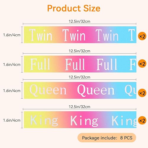 Miniatura 2 de Bandas organizadoras de sábanas, 8 piezas, bandas organizadoras de sábanas para armario de lino, tamaños King, individual, matrimonial, queen,