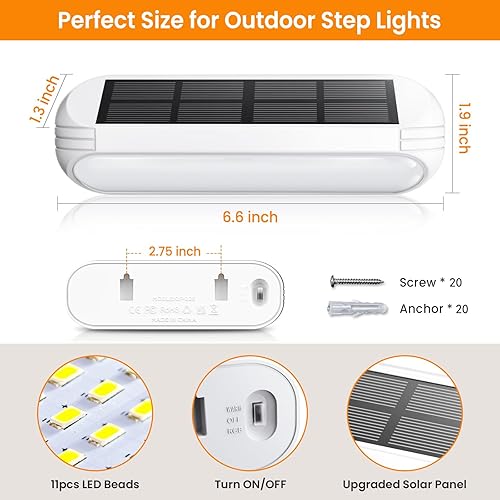 Miniatura 5 de Luces solares para exteriores para exteriores, paquete de 10 luces solares brillantes para valla con cambio multicolor y modo blanco cálido, luces