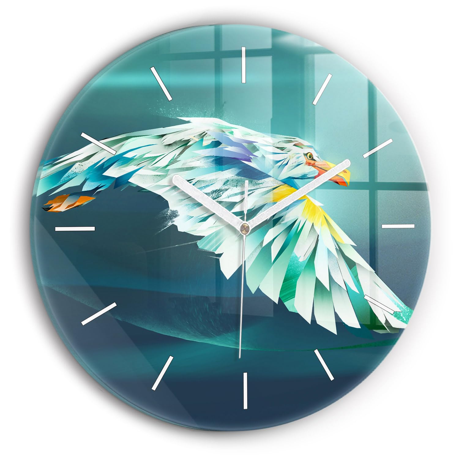 Horloge en verre 30 cm mécanisme silencieux Wallfluent style élégant