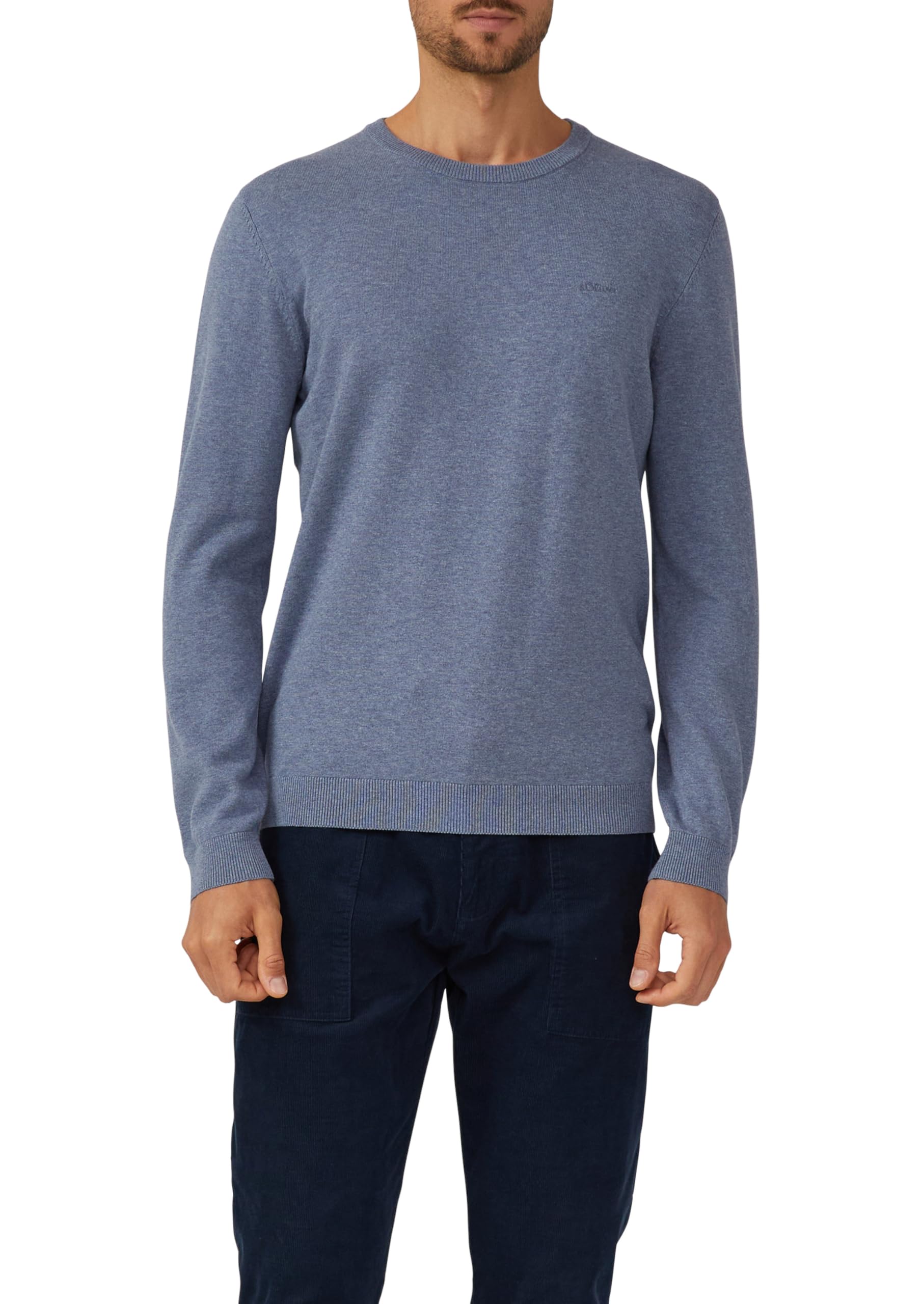 s.Oliver Herren Strickpullover – Regular Fit, Crew Neck, Langarm