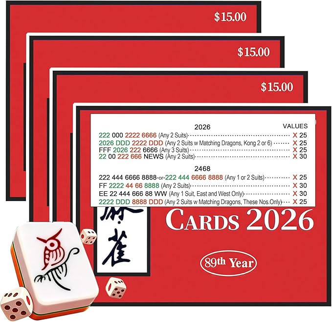NAG 2026 Mahjong Cards with Large Print for Better Accessibility